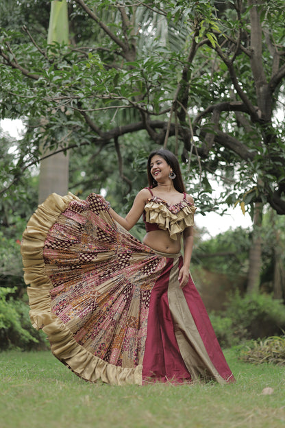Ruffle Lehenga Set