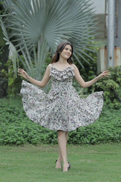 Ruffle Frock With Customized Cow Boy CAP