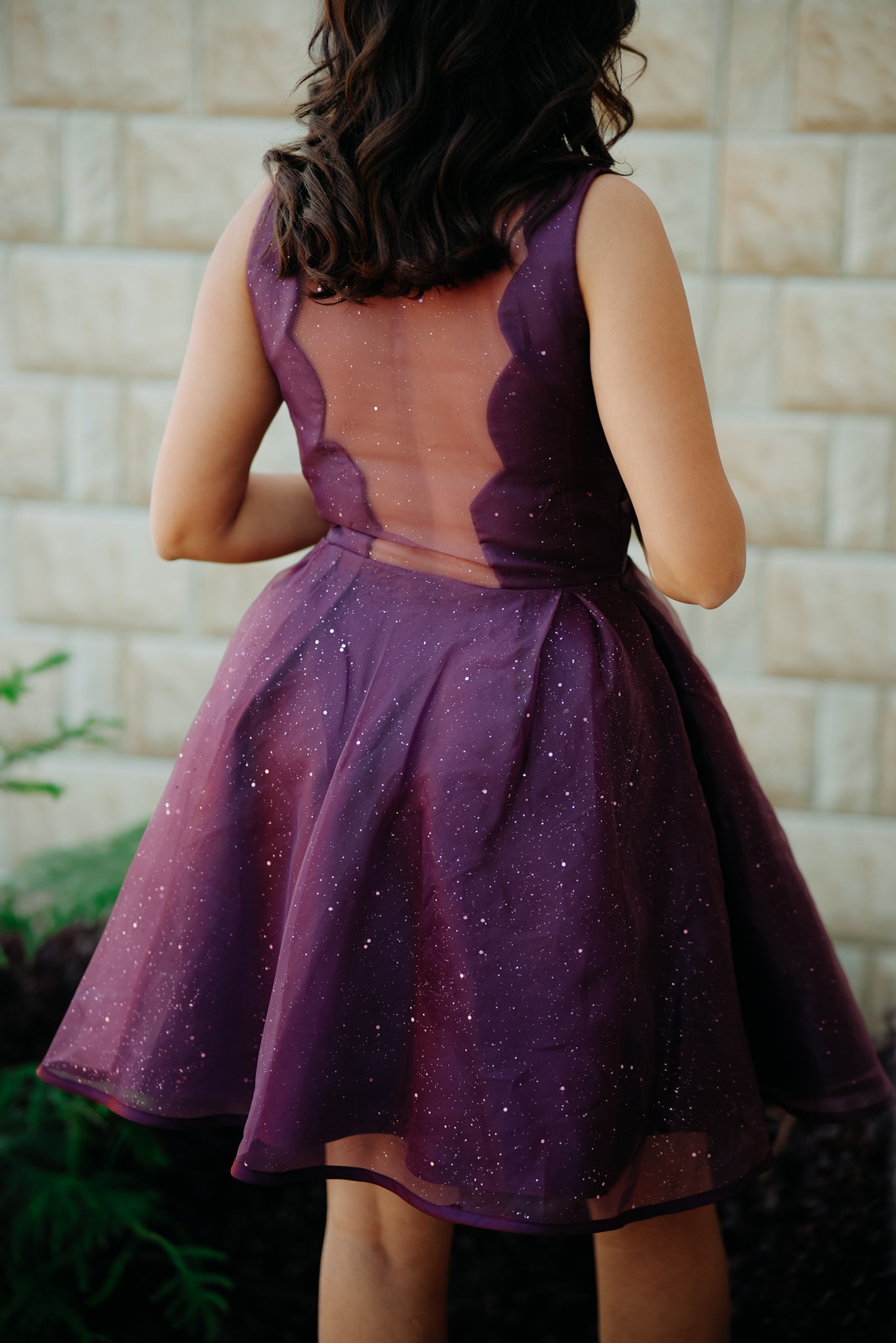 Violet Color Galaxy Organza Frock