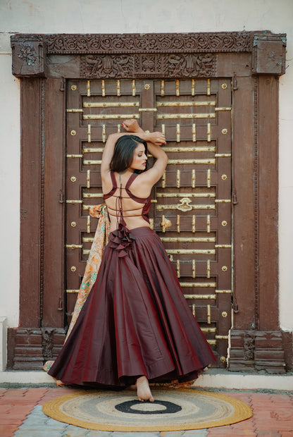 Dark Wine Color Chaniya Choli
