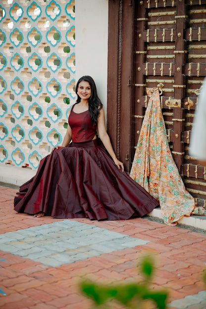 Dark Wine Color Chaniya Choli