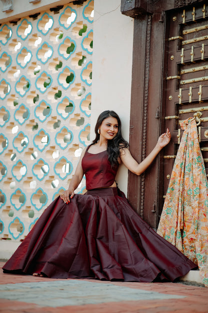 Dark Wine Color Chaniya Choli