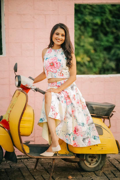 Light Lemon Color Skirt Top